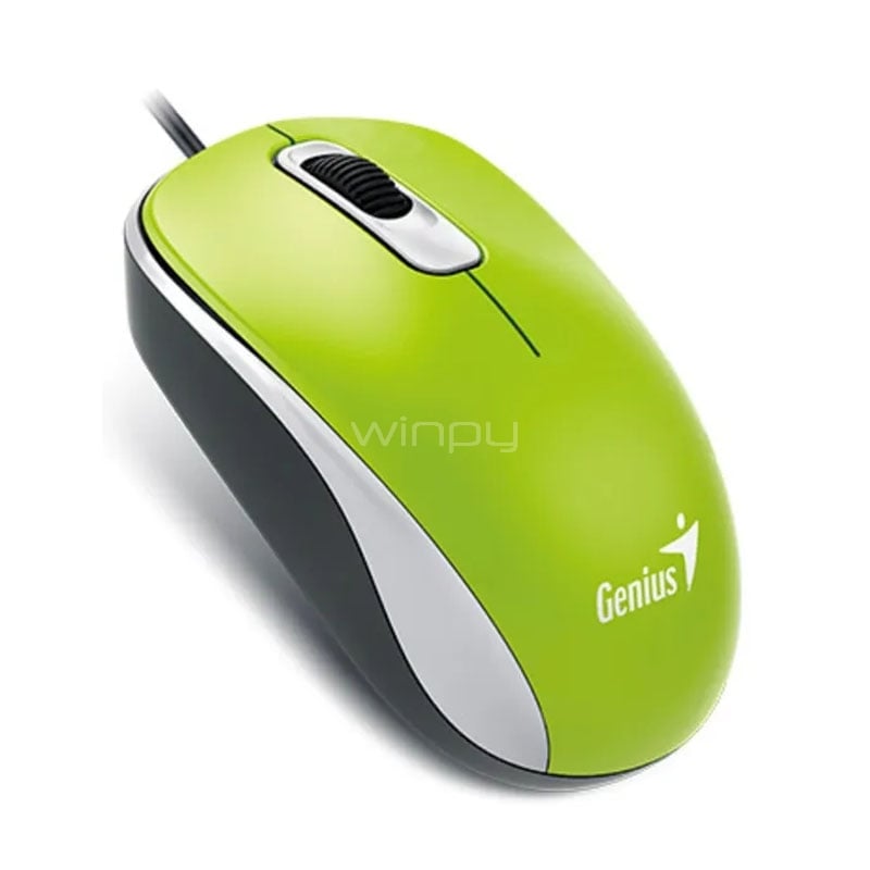 Mouse Genius DX-110 Ambidiestro (USB, Verde)