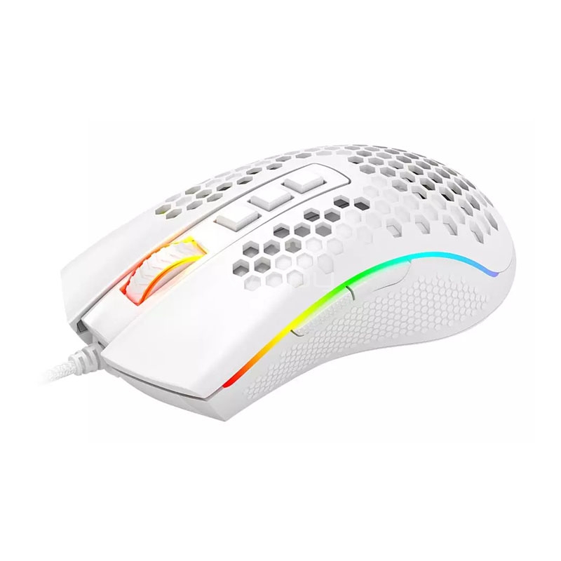 Mouse Gamer Redragon M808-KS Storm Pro (Pixart 3335, 16.000dpi, Dongle USB, RGB, Blanco)