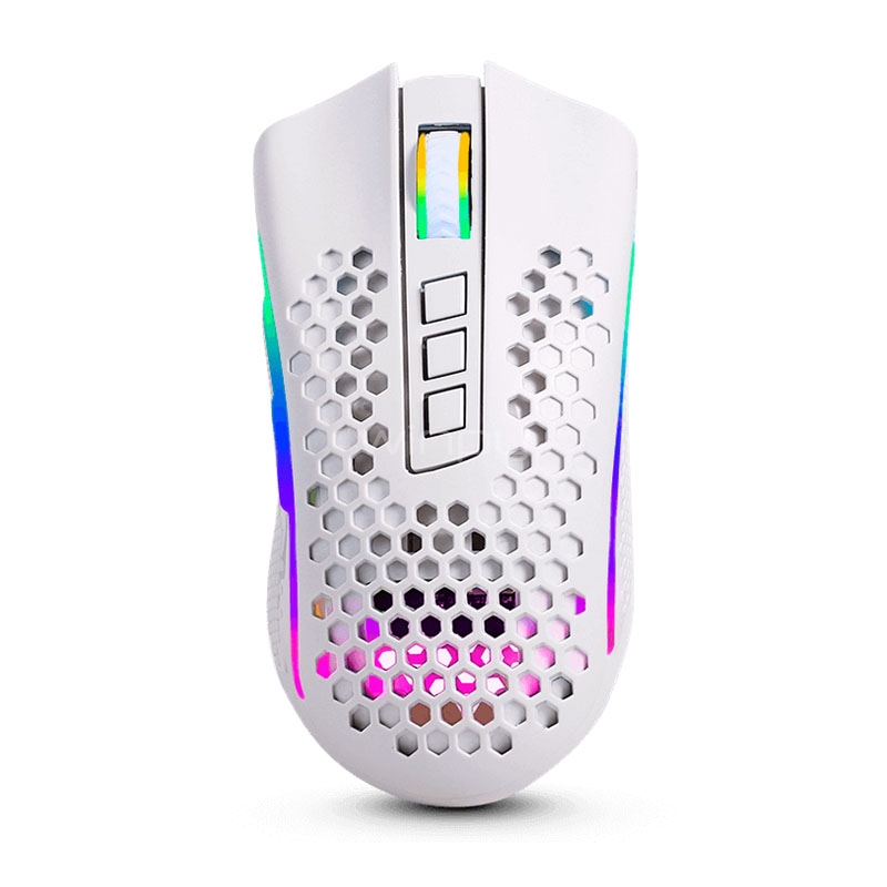 Mouse Gamer Redragon M808-KS Storm Pro (Pixart 3335, 16.000dpi, Dongle USB, RGB, Blanco)