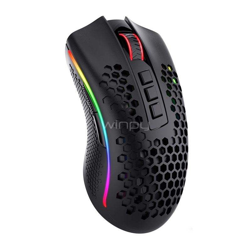 Mouse Gamer Redragon M808-KS Storm Pro (Pixart 3335, 16.000dpi, Dongle USB, RGB, Negro)