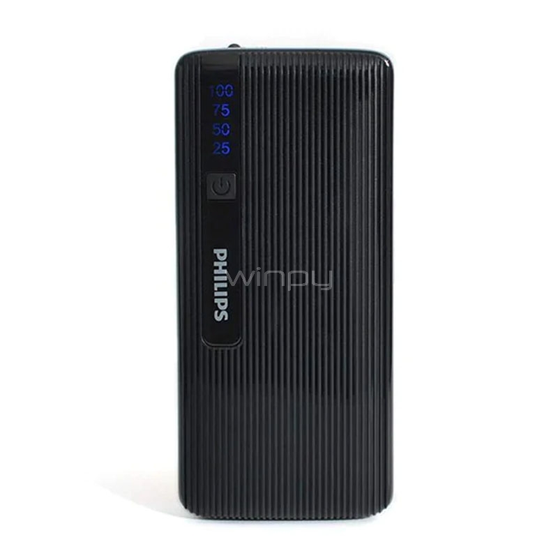 Batería Externa Philips Power Bank de 10.000 mAh (USB, Negro)