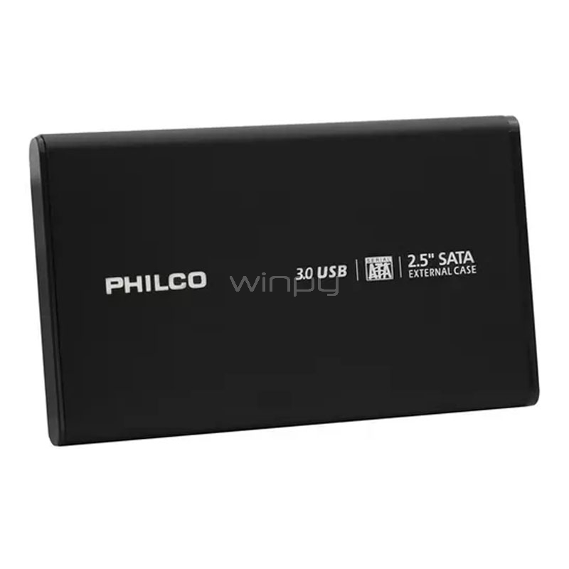 Cofre Philco para discos HDD o SSD de 2.5“ (SATA, USB 3.0, Negro)