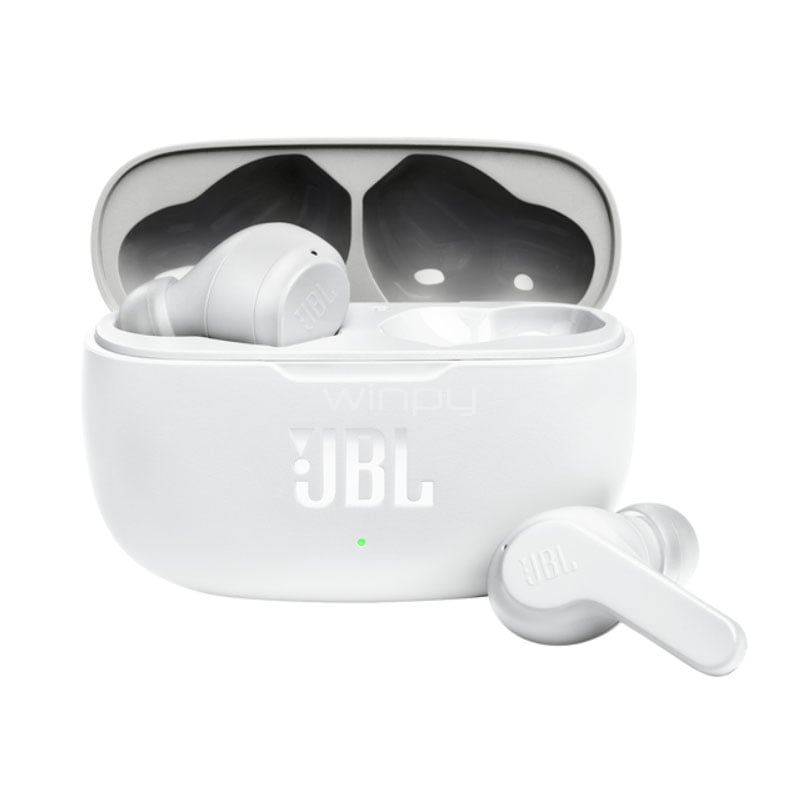 Audífonos Bluetooth JBL Wave 200 TWS (In-Ear, IPX2, Blanco)
