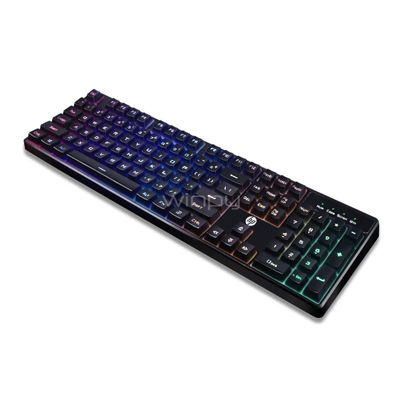Teclado Gamer HP K300 (Membrana, Español, LED Multicolor)