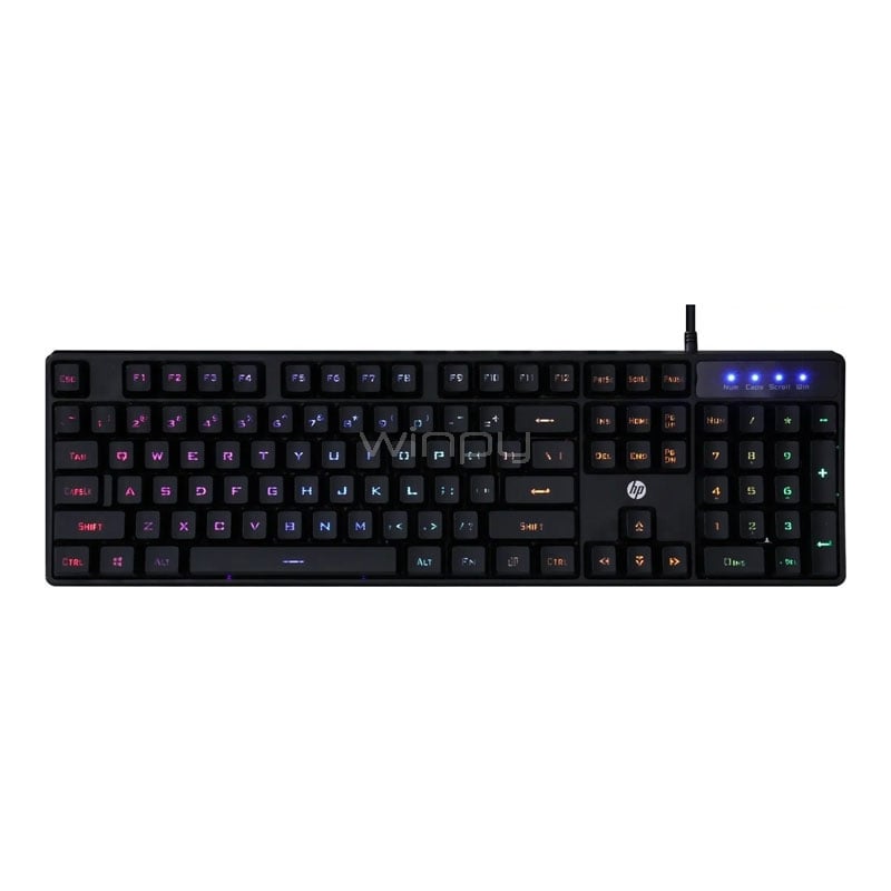 Teclado Gamer HP K300 (Membrana, Español, LED Multicolor)