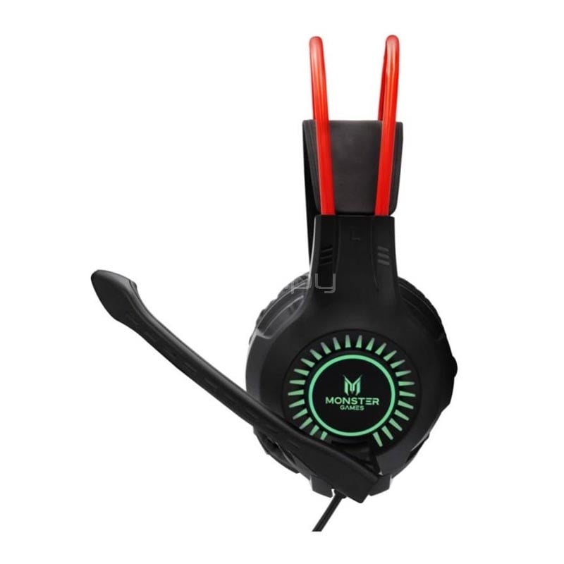 Audífonos Gamer Monster TRAP Multiplataforma (RGB, 2x entrada 3.5 + USB)