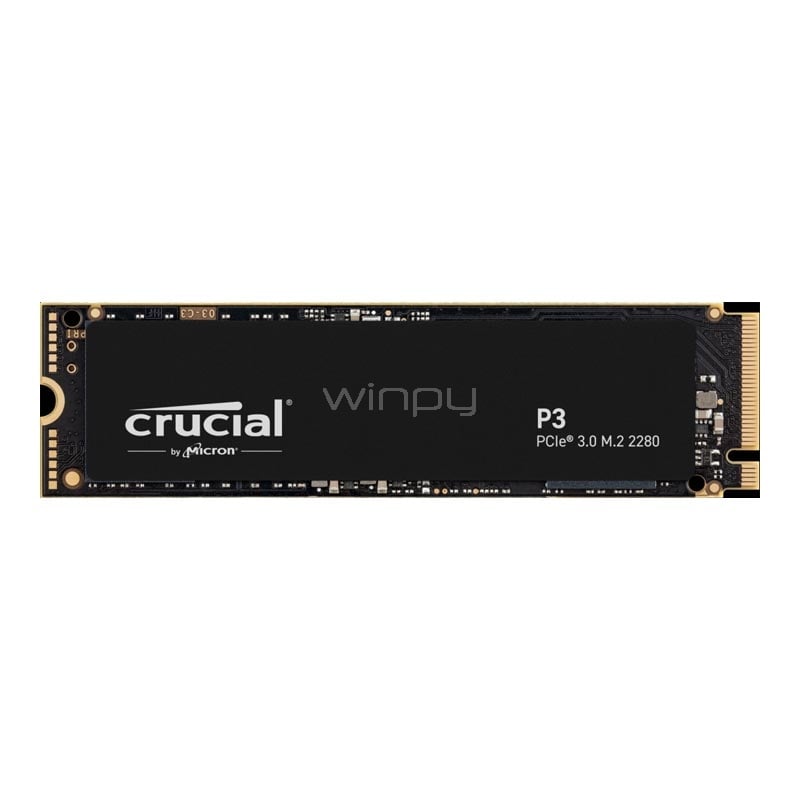 Unidad de estado sólido Crucial P3 de 500GB (NVMe, PCIe 3.0, 3D NAND)