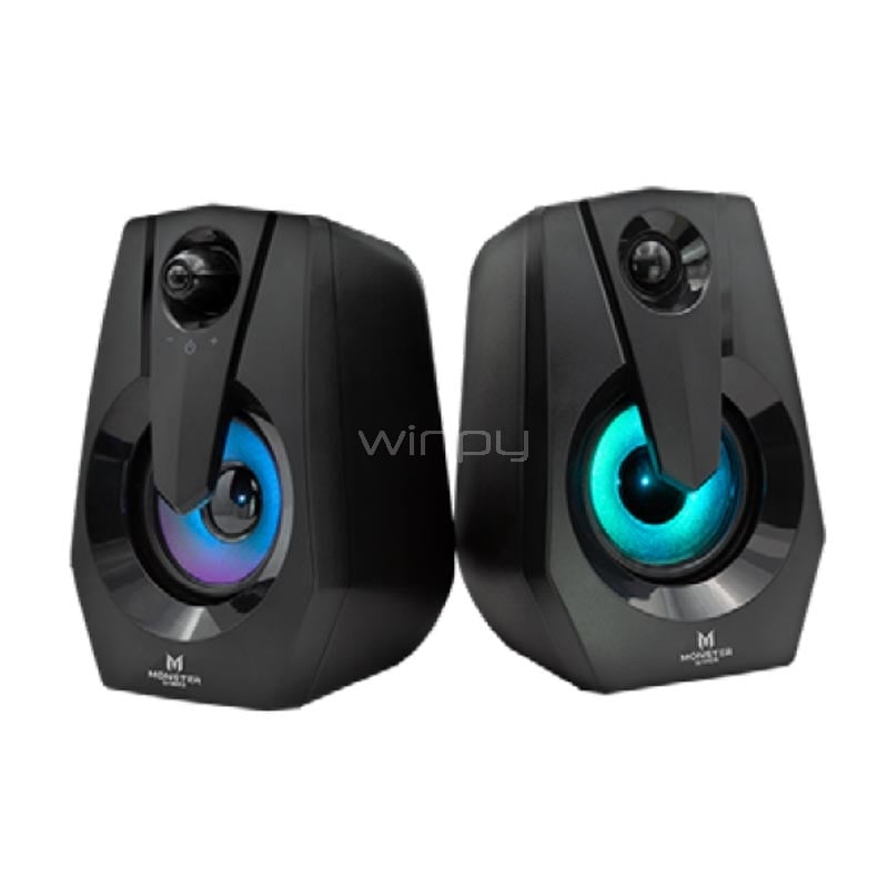 Parlantes Gamer Monster Space 2.0 RMS 6W (USB, LED Multicolor)