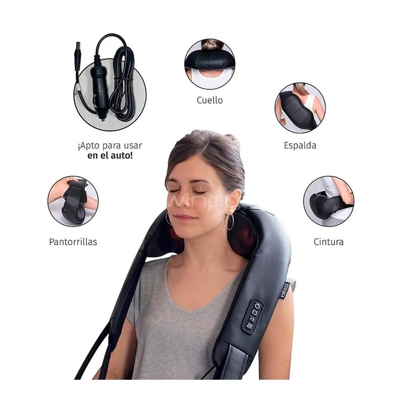 Masajeador Homedics Shiatsu para Cuello y Espalda (Calor, Negro)