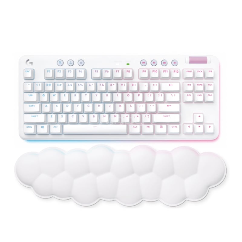 Teclado Mecánico Logitech G715 Wireless RGB (Switch GX, LIGHTSPEED/Bluetooth, Inglés, Blanco)