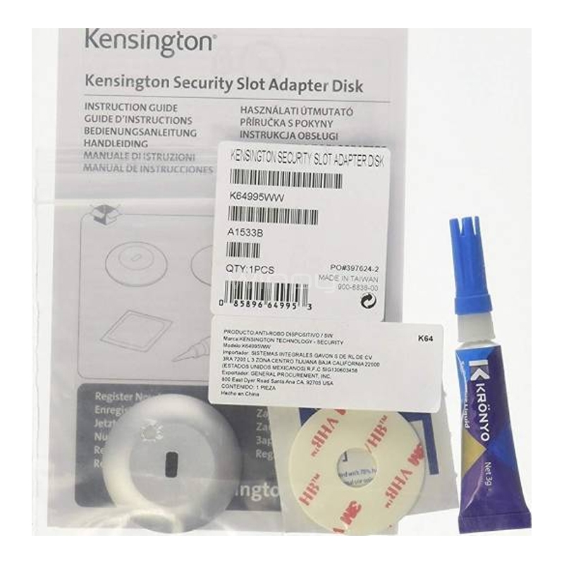 Adhesivo de seguridad Kensington K64995 para Ultrabook (Ultra fuerte, Gris)