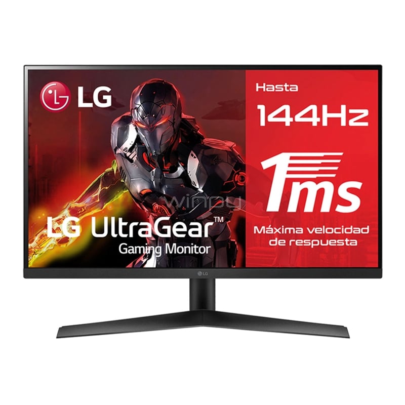 Monitor Gamer LG UltraGear de 27“ (IPS, Full HD, 144Hz, 1ms, HDR10, D-Port+HDMI, FreeSync, Vesa)