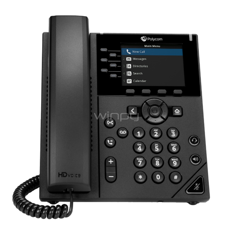 Teléfono Poly VVX 350 con Pantalla de 3.5“ (HD Voice, Acoustic Fence, USB, PoE)