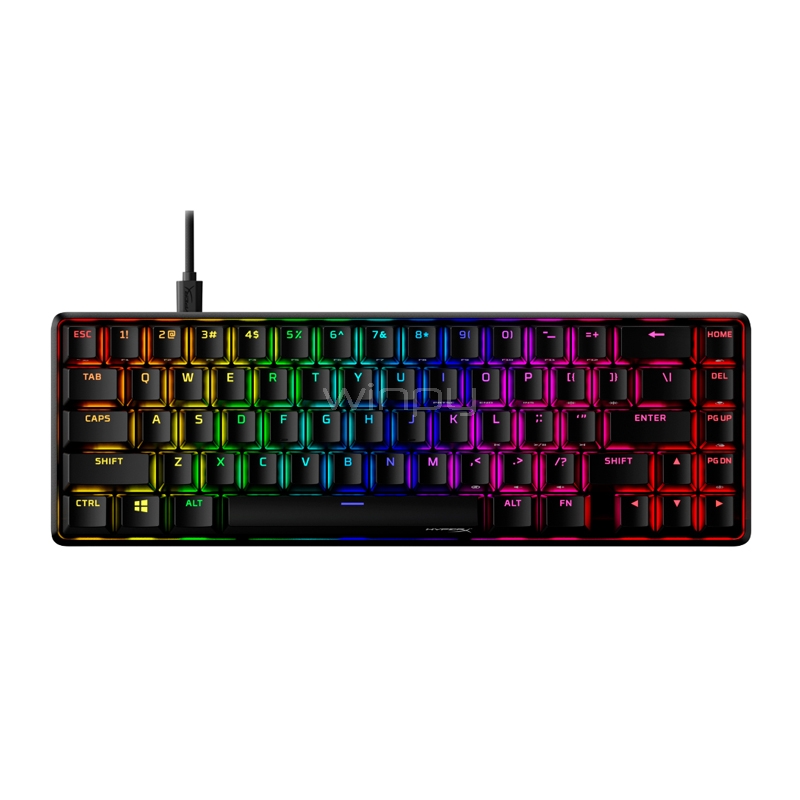 Teclado Mecánico HyperX Alloy Origins 65 RGB (Switch Red, Anti-Ghosting, Inglés, Negro)