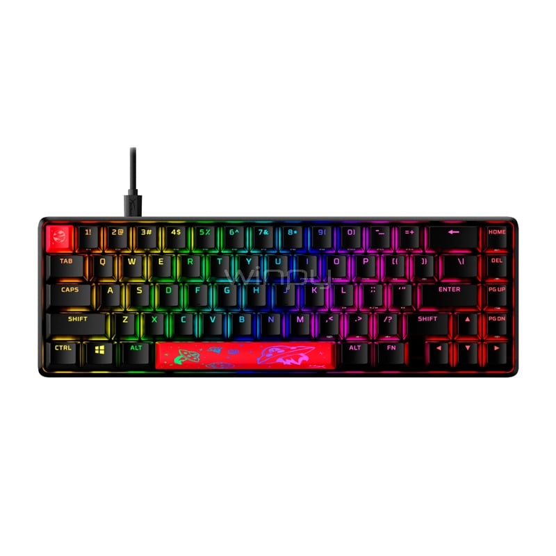 Teclado Mecánico HyperX Alloy Origins 65 RGB (Switch Red, Anti-Ghosting, Inglés, Negro)