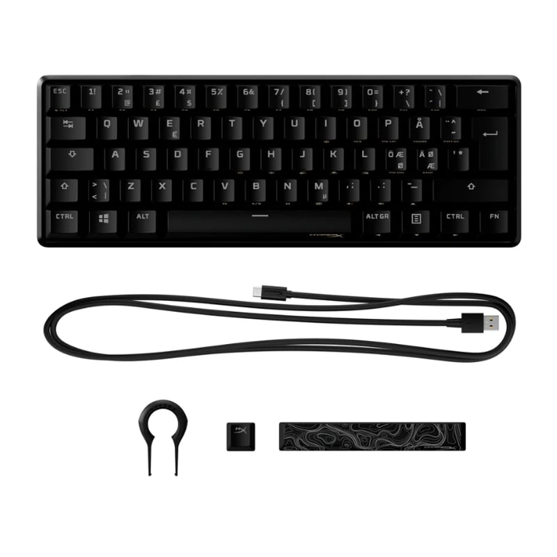 Teclado Mecánico HyperX Alloy Origins 60 RGB (Switch Red, Anti-Ghosting, Inglés, Negro)