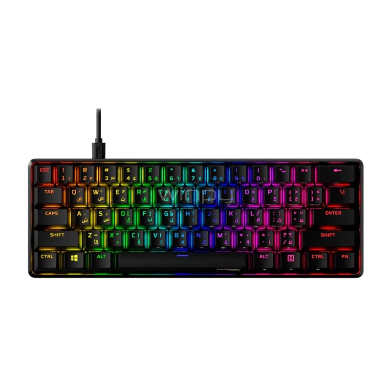 Teclado Mecánico HyperX Alloy Origins 60 RGB (Switch Red, Anti-Ghosting, Inglés, Negro)