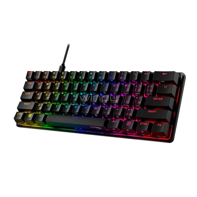 Teclado Mecánico HyperX Alloy Origins 60 RGB (Switch Red, Anti-Ghosting, Inglés, Negro)