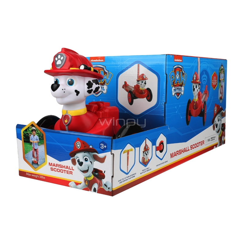 Scooter Vivitar Paw Patrol para Niños 3+ (hasta 34kg, 3 Ruedas, Rojo/Amarillo)