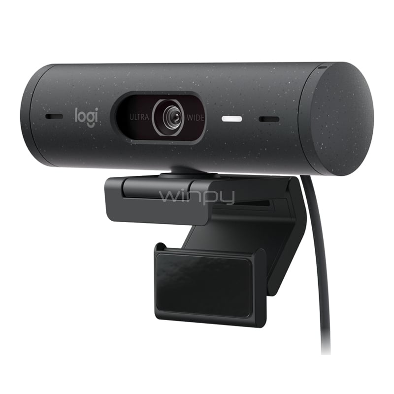 Cámara Web Logitech Brio 500 de 4 MP (Full HD, USB-C, Grafito)