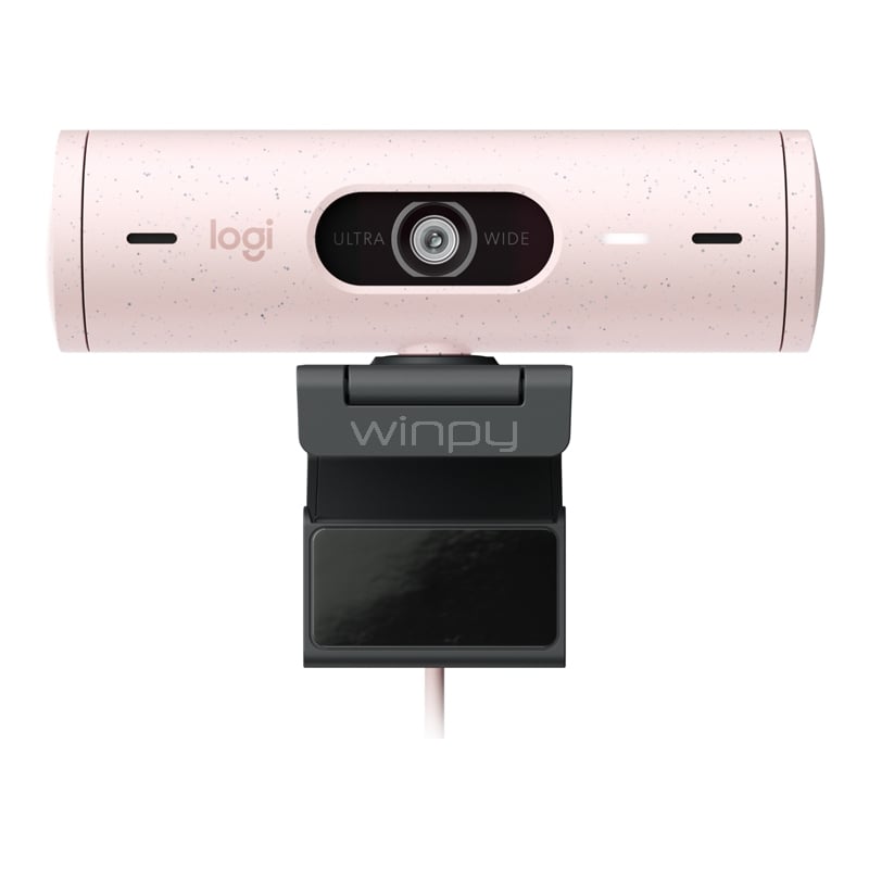 Cámara Web Logitech Brio 500 de 4 MP (Full HD, USB-C, Rosado)