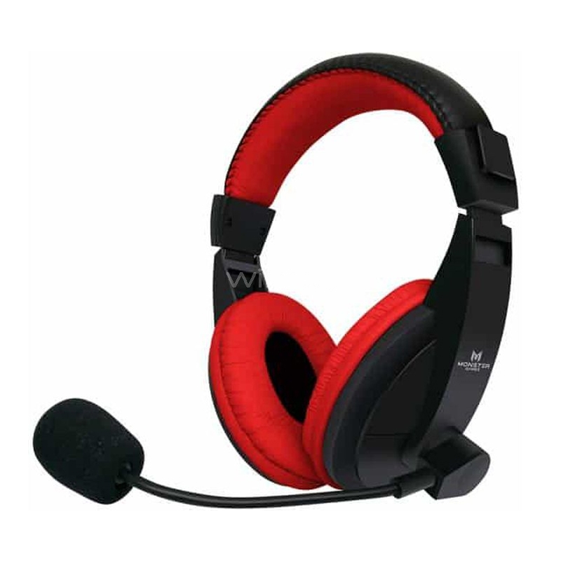Audífonos Monster Games Loud (Jack 3.5mm, Multiplataforma, Rojo)