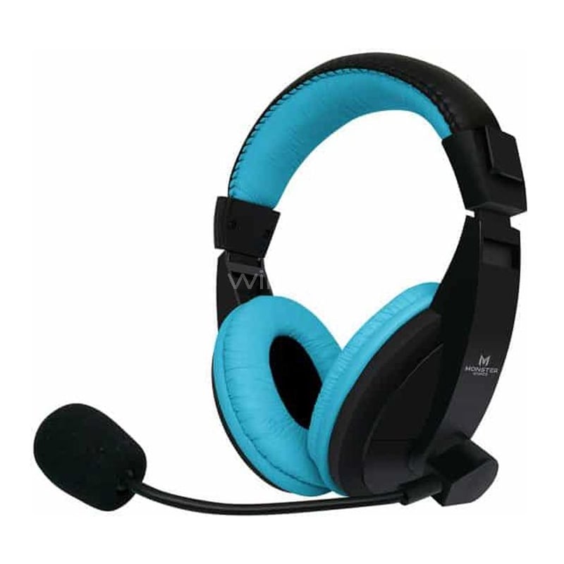 Audífonos Monster Games Loud (Jack 3.5mm, Multiplataforma, Azul)