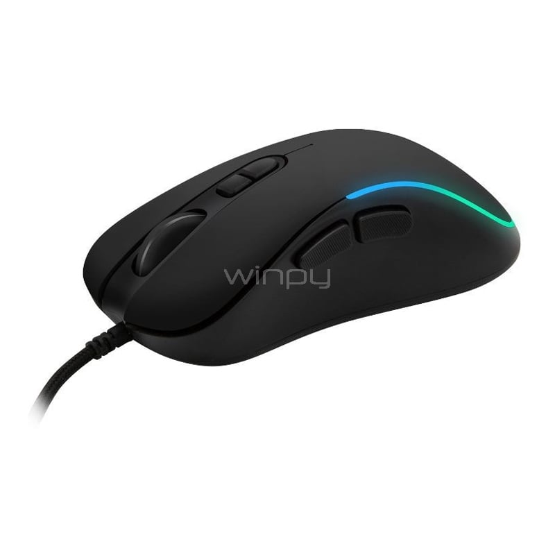 Mouse Gamer Monster Games Bold de 6 Botones (8.000dpi, LED Multicolor, Negro)