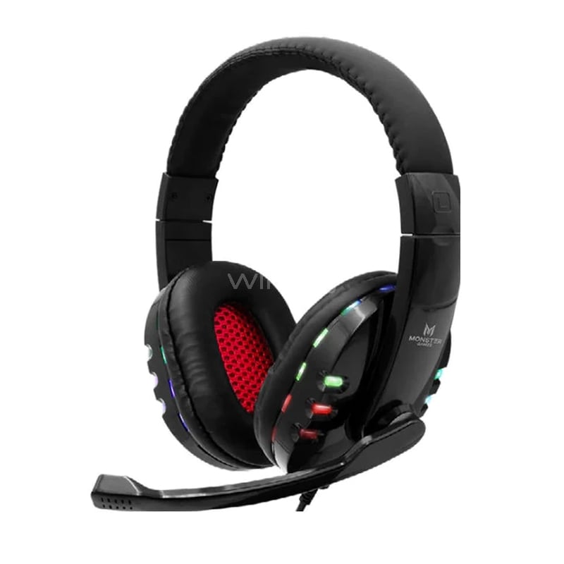 Audífonos Gamer Monster Games Bogey (Jack 3.5mm, RGB, Multiplataforma)
