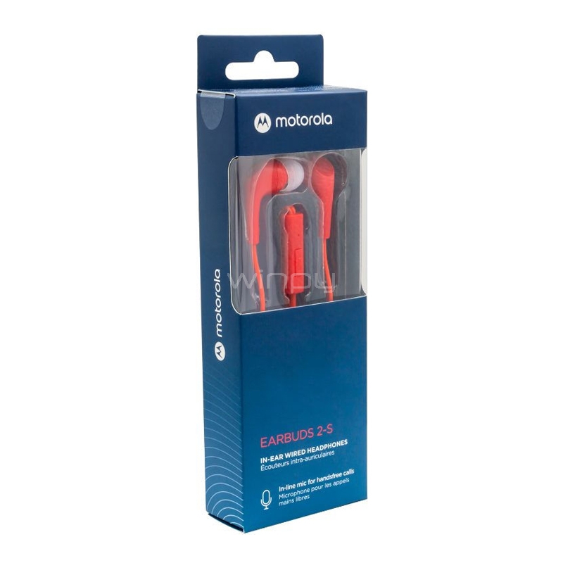 Audífonos Motorola Earbuds 2-S (Jack 3.5mm, Rojo)