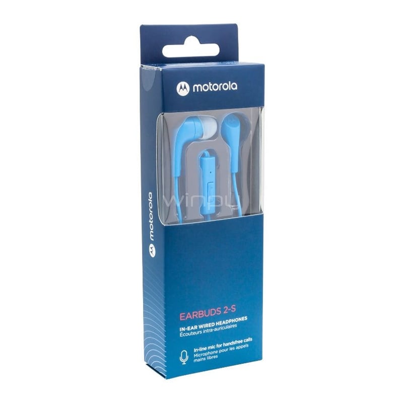 Audífonos Motorola Earbuds 2-S (Jack 3.5mm, Azul)