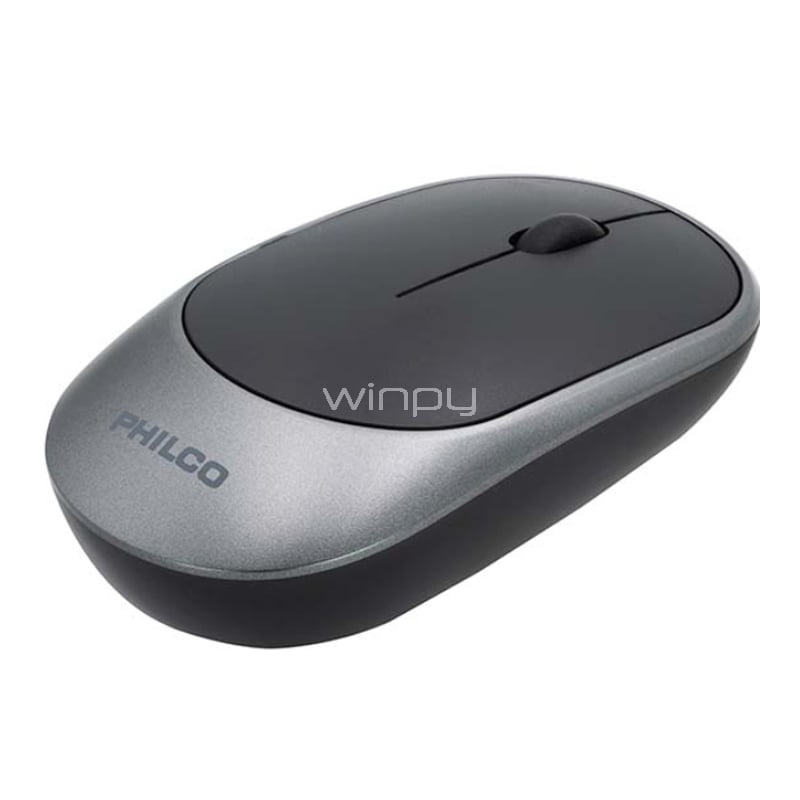 Mouse Inalámbrico Philco SPK7314 (Dongle USB, 1.200dpi, Gris)