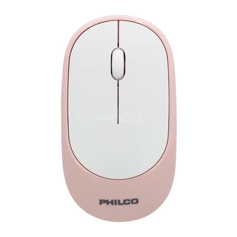 Mouse Inalámbrico Philco SPK7314 (Dongle USB, 1.200dpi, Rosado)