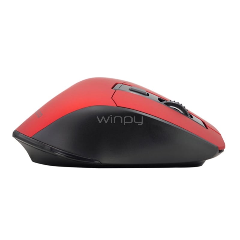 Mouse Inalámbrico Philco 345 (Dongle USB, Rojo)