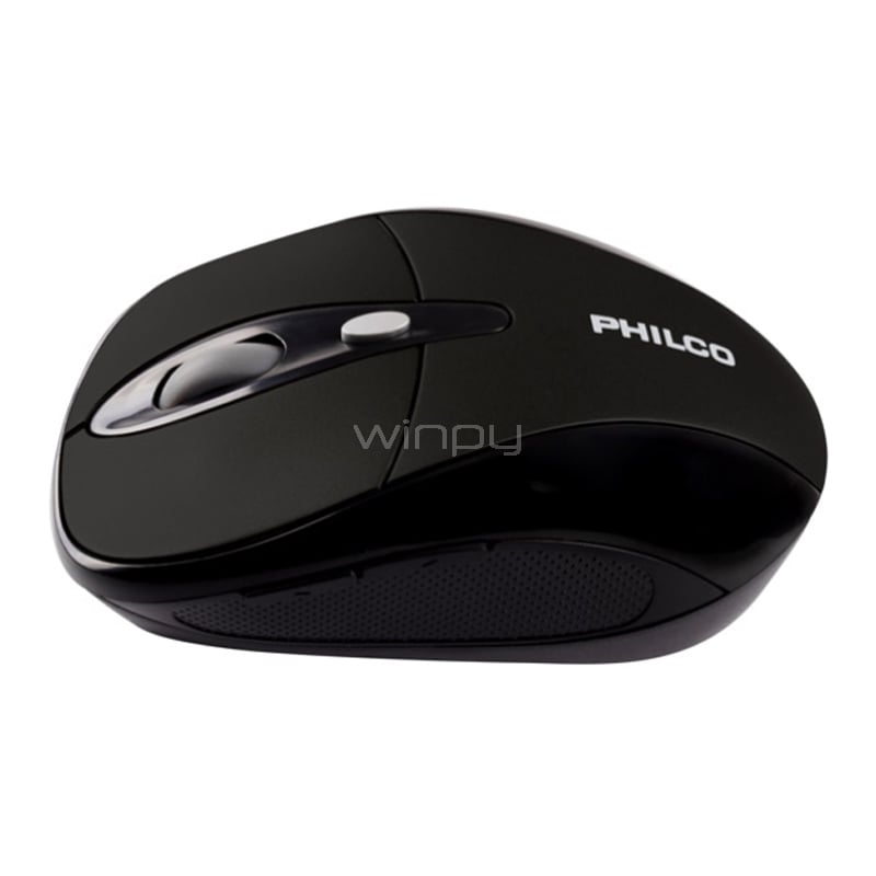 Mouse Inalámbrico Philco 245WN (Dongle USB, Negro)
