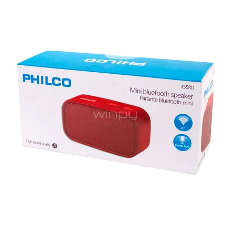 Parlante Bluetooth Philco BT355RD (3W, Rojo)