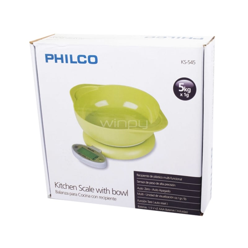 Balanza Digital Philco KS-545 con Bowl (hasta 5Kg)