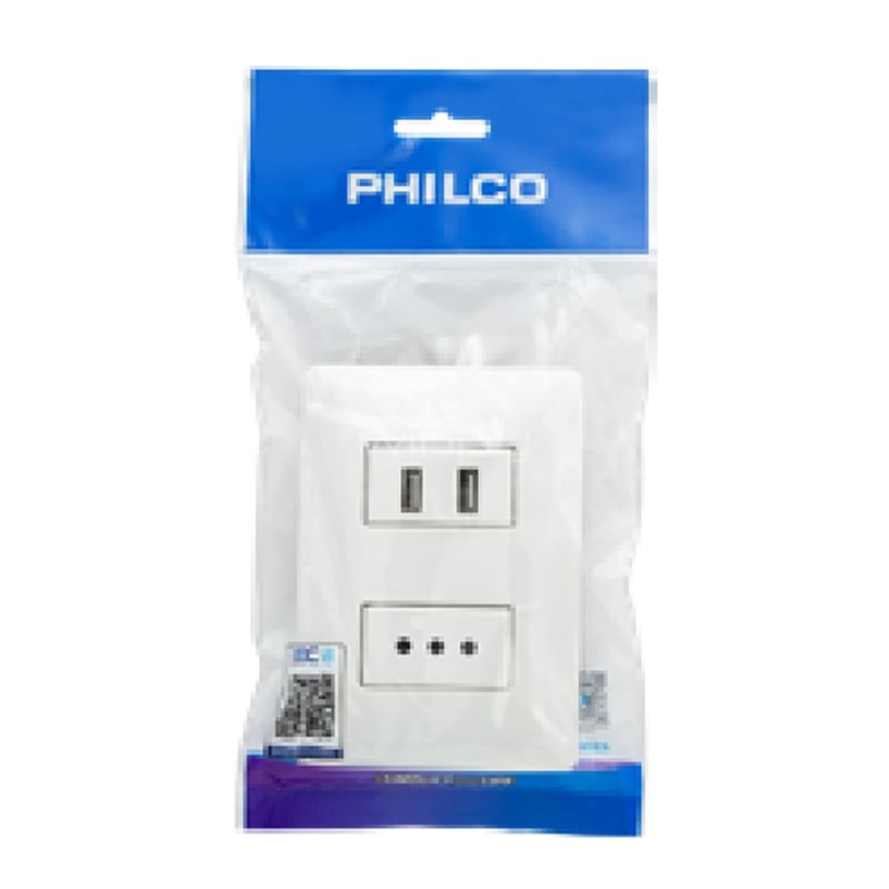 Enchufe para Muro Philco 78555 con USB (127/250V, 10A)