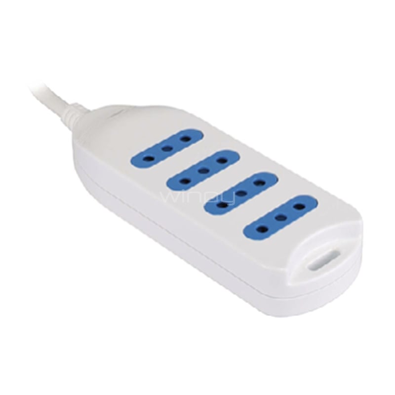 Zapatilla Alargadora Philco 430B 4 Enchufes (3 metros, 10A, Blanco)