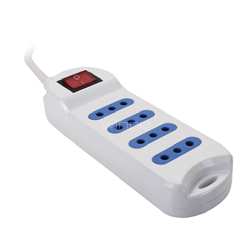 Zapatilla Alargadora Philco XT30 4 Enchufes (3 metros, 10A, Switch On/ Off, Blanco)