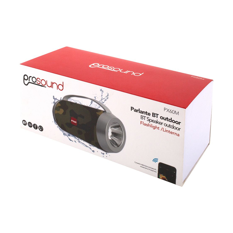 Parlante Bluetooth Prosound Bazooka (Luz, Radio FM, Camuflaje)