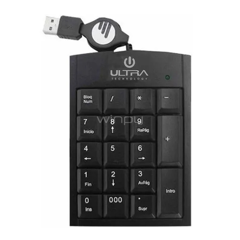 Teclado Numérico Ultra UT-K200U (Slim, Cable Retráctil)