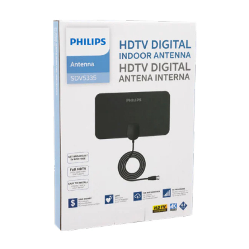 Antena HDTV Philips de Interior (Plana, Full HD, 12 x 21 cm)