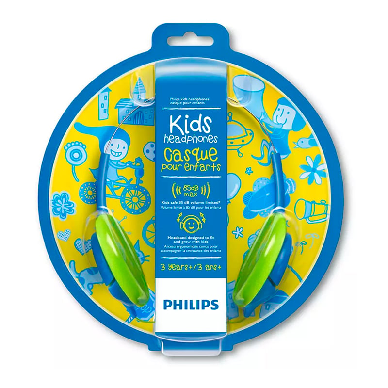 Audífonos Philips para Niños (Jack 3.5mm, Azul/Verde)