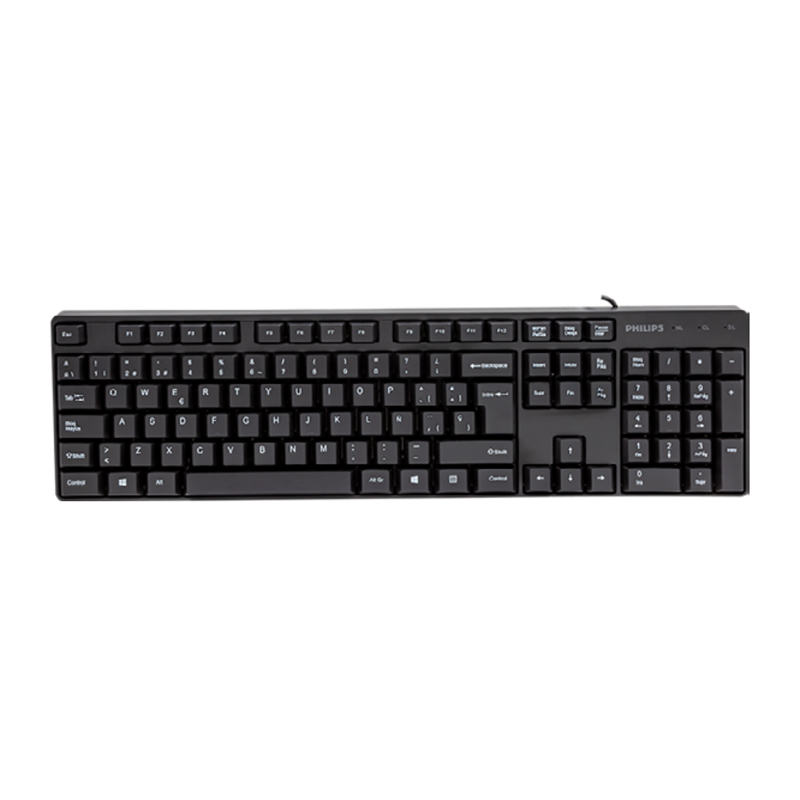 Teclado Philips K254 Compacto (Español, Negro)