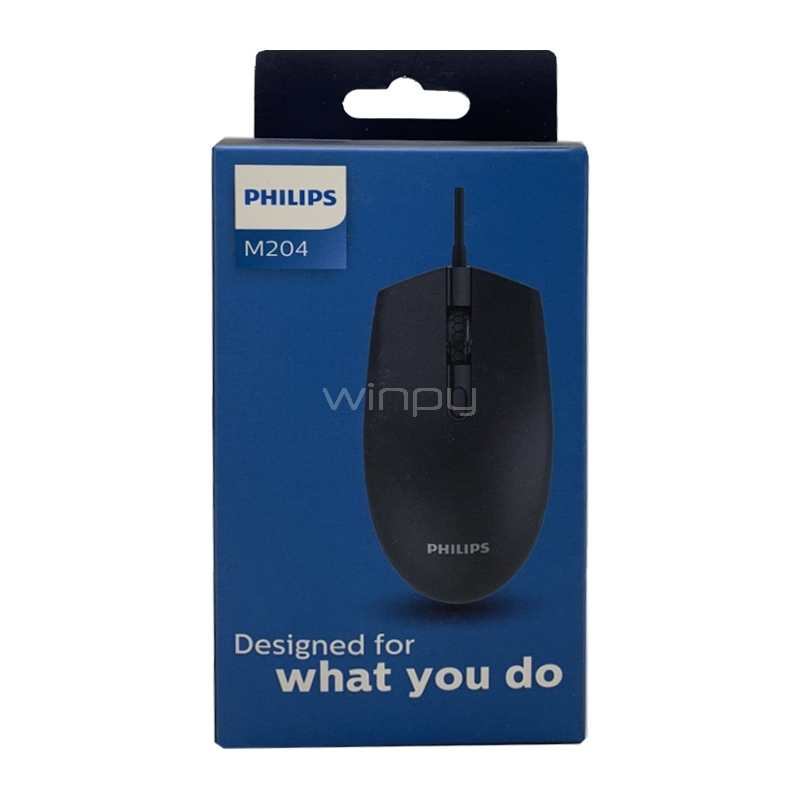 Mouse Philips M204 (1.200dpi, Negro)