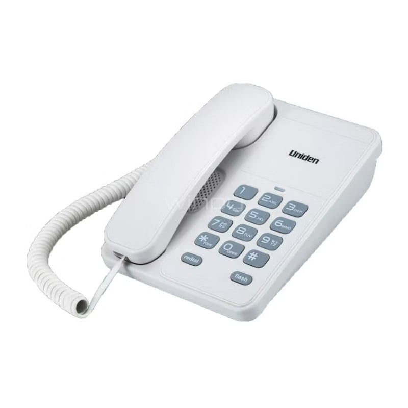 Teléfono Fijo Uniden AS-7202 Sobremesa (Botones Grandes, Blanco)