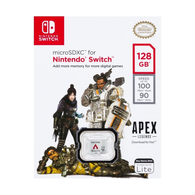 Tarjeta microSD SanDisk para Nintendo Switch de 128GB (Apex)