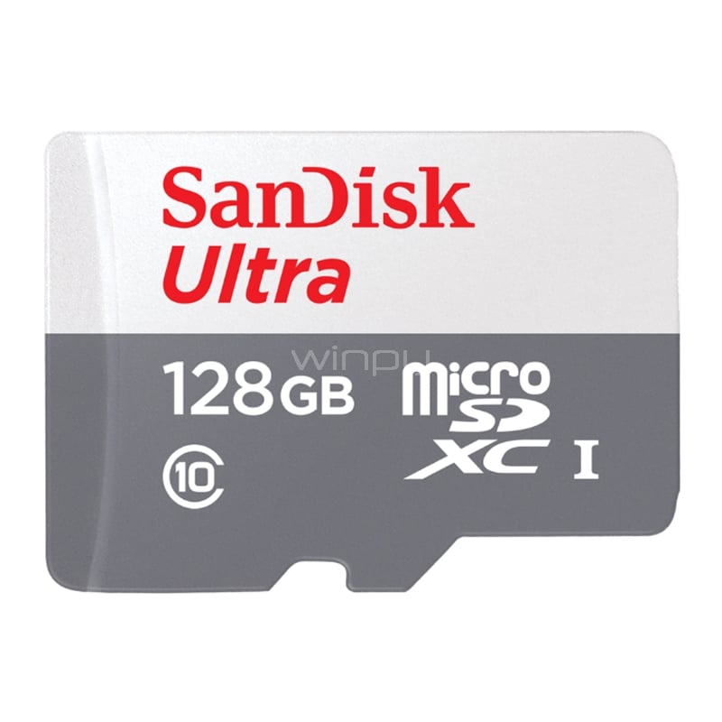 Tarjeta MicroSD SanDisk Ultra de 128GB (hasta 100 MB/s, UHS-I, Class 10)