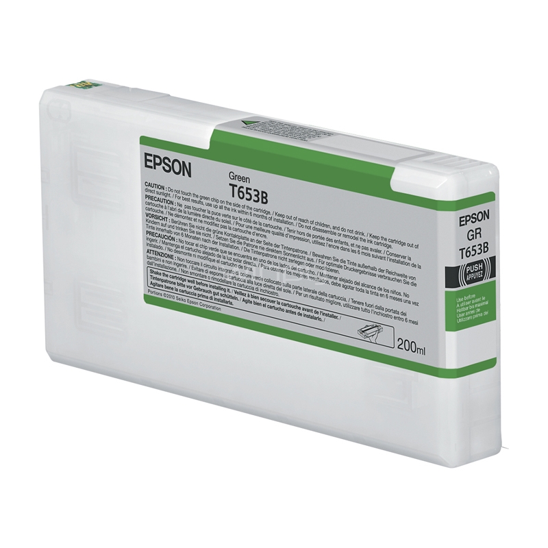 Cartucho de Tinta Epson T653B (200 ml, Verde)